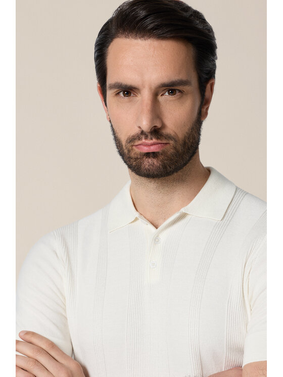Lancerto Lancerto Polo Nino PO073126000021 Kremowy Regular Fit