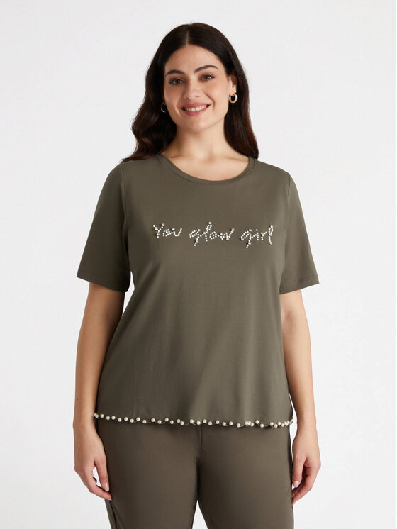 Fiorella Rubino Fiorella Rubino T-shirt G293L008106N035 Verde Regular Fit