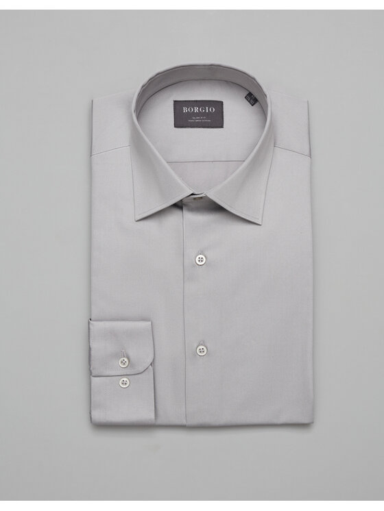 Borgio Borgio Koszula simeria Szary Slim Fit