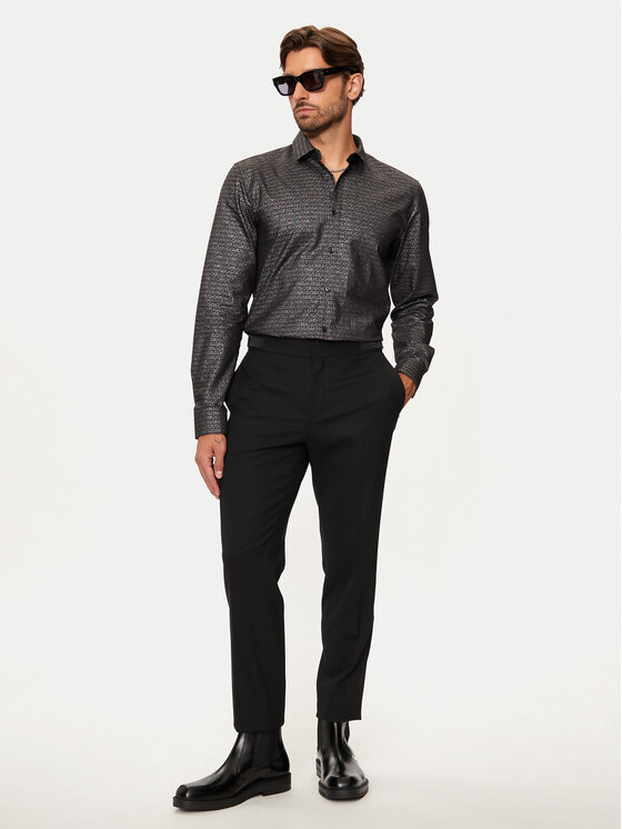 HUGO Hugo Koszula Elisha02 50524846 Czarny Extra Slim Fit