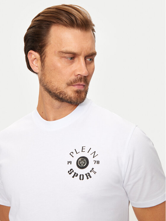 Plein Sport Plein Sport T-shirt AADC MTK7940 STE001N Bijela Regular Fit