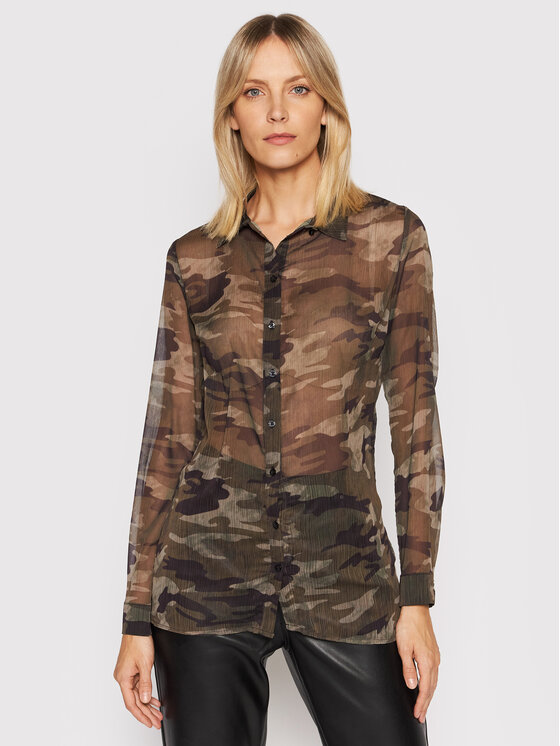 Guess Риза Clouis W1BH17 WDW52 Зелен Regular Fit