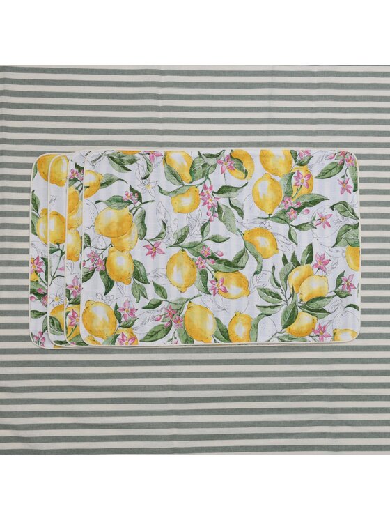 Roseberry Home Roseberry Home Podkładka na stół dwustronna Lemonade & Stripes Żółty