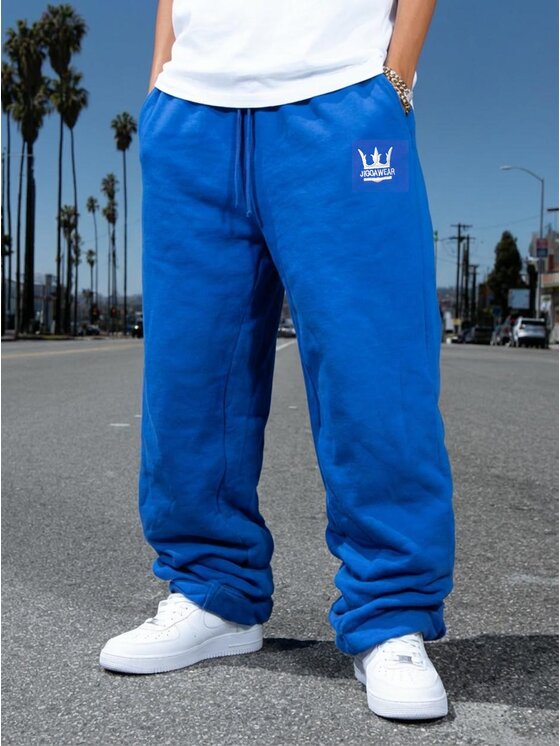 Jigga Wear Jigga Wear Spodnie dresowe 130642 Niebieski Regular Fit