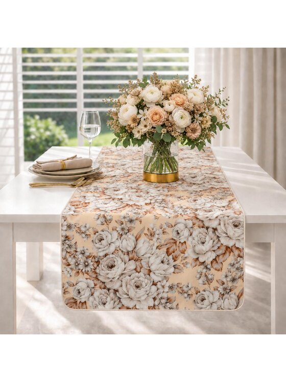 Roseberry Home Roseberry Home Obrus w kwiaty Gray Camellia Szary