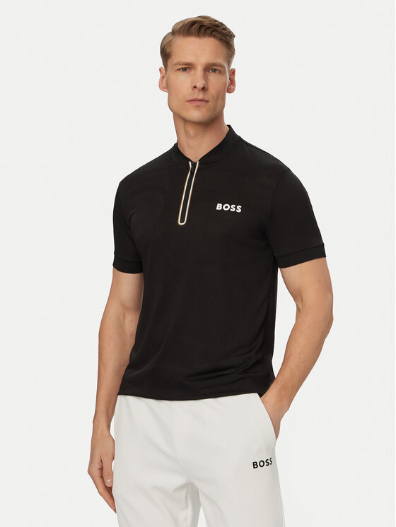 BOSS Tricou polo Serve 3 50559206 Negru Slim Fit