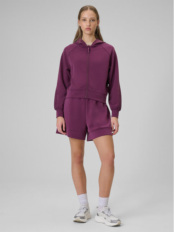 4F 4F Bluza SPORTS CLUB Bordowy Regular Fit