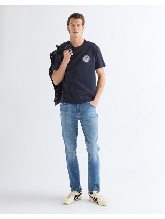Wrangler Wrangler T-Shirt SMALL AMERICANA TEE Niebieski Regular Fit