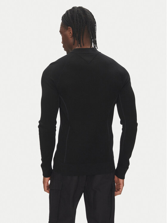 Tommy Hilfiger Tommy Hilfiger S dlouhým rukávem F1 Movie MW0MW41383 Černá Slim Fit