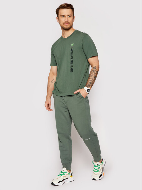 Calvin Klein Jeans Pantaloni da tuta J30J317688 Verde Regular Fit •  Modivo.it