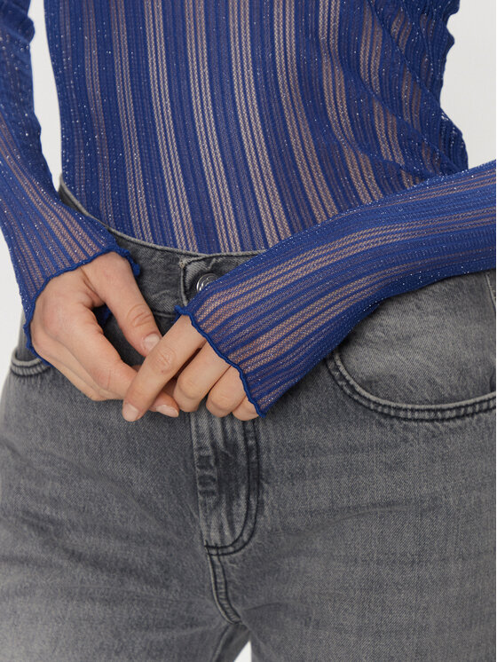 Vila Vila Blūze Mist 14102378 Zils Slim Fit