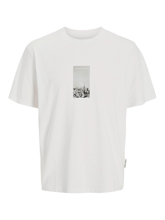Jack & Jones Jack & Jones T-Shirt Pacer Photo 12273775 Bílá Relaxed Fit