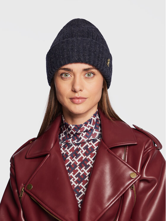 Tommy Hilfiger Tommy Hilfiger Kapa Modern Fluffy AW0AW14680 Mornarsko modra