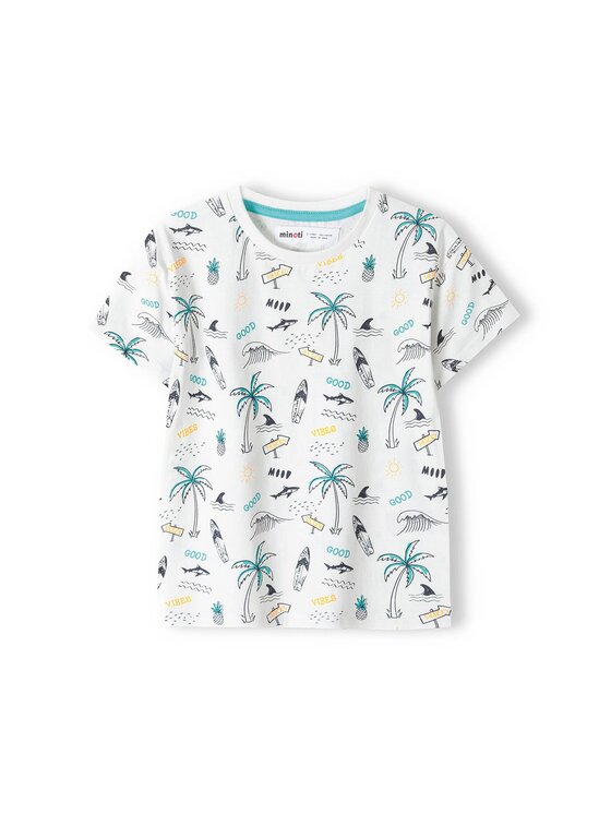 MINOTI MINOTI Komplet 3 t-shirtów 13tee 42 Écru Regular Fit