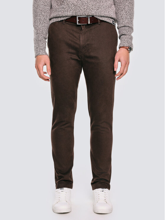 BIG STAR BIG STAR Chinosy ERHATIN Brązowy Slim Fit