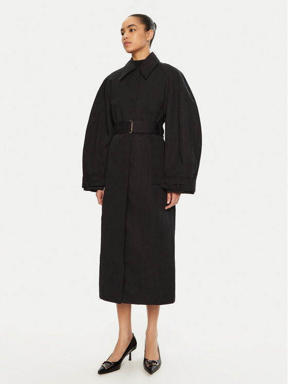 JACQUEMUS JACQUEMUS Trenčkot 24E241CO051 Černá Regular Fit