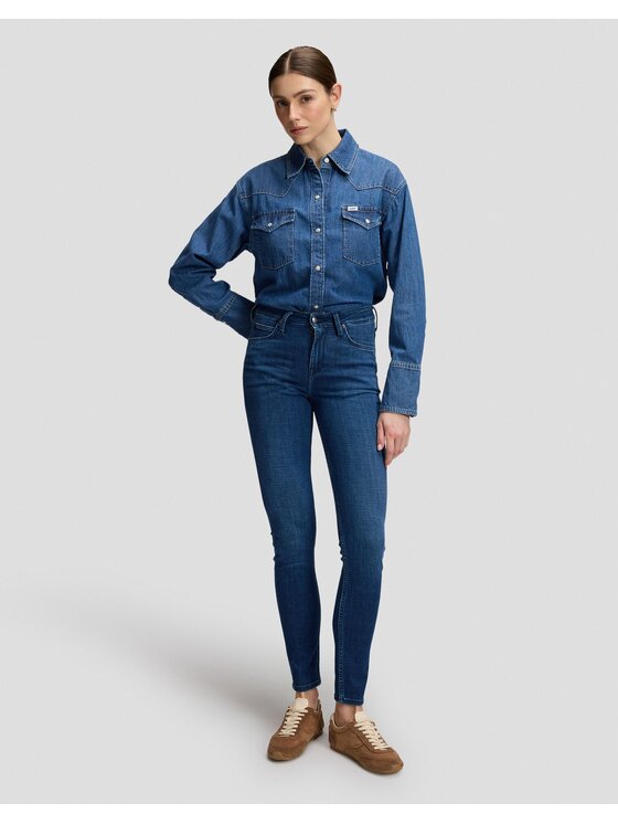 Lee Lee Jeansy SCARLETT HIGH Niebieski Skinny Fit
