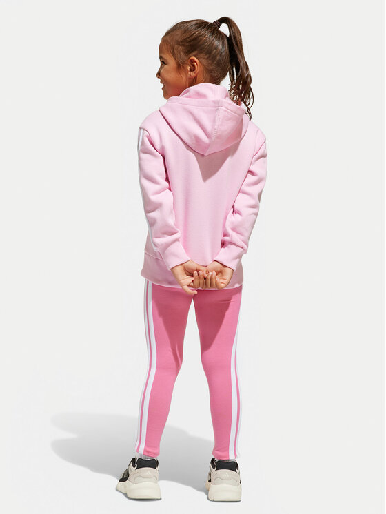 adidas adidas Pulóver és leggins szett Seasonal Essentials Tiberio 3-Stripes JC7475 Rózsaszín Slim Fit