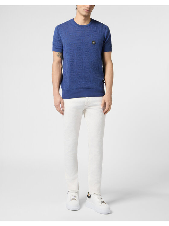PHILIPP PLEIN PHILIPP PLEIN Jeansy 30595 Biały Straight Leg