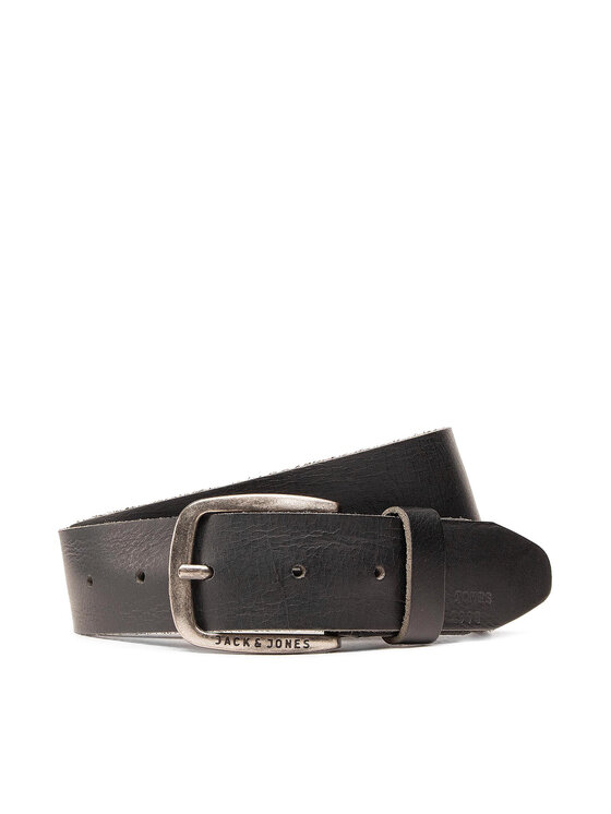 Jack&Jones Moški Pas Jackpaul Leather Belt 12111286 Črna