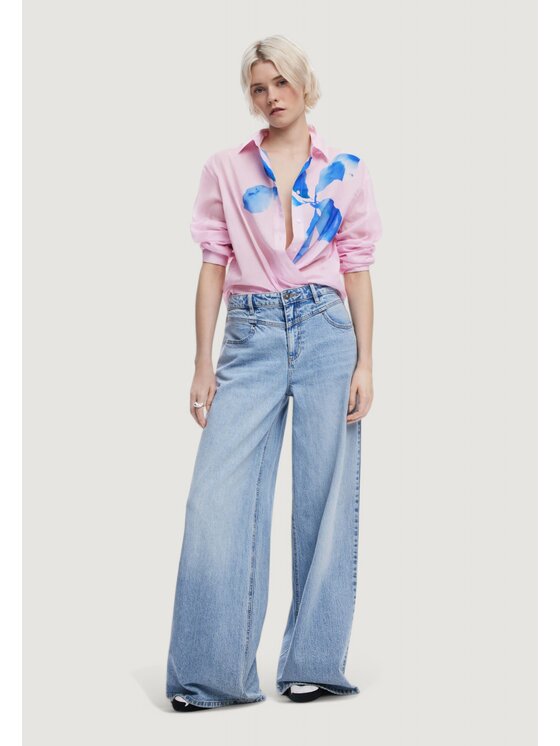 Desigual Desigual Πουκάμισο SHIRT_WATER FLOWER_LACROIX Ροζ Shirt Fit
