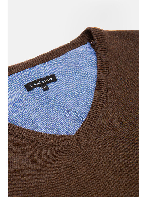 Lancerto Lancerto Sweter Valerio Brązowy Regular Fit