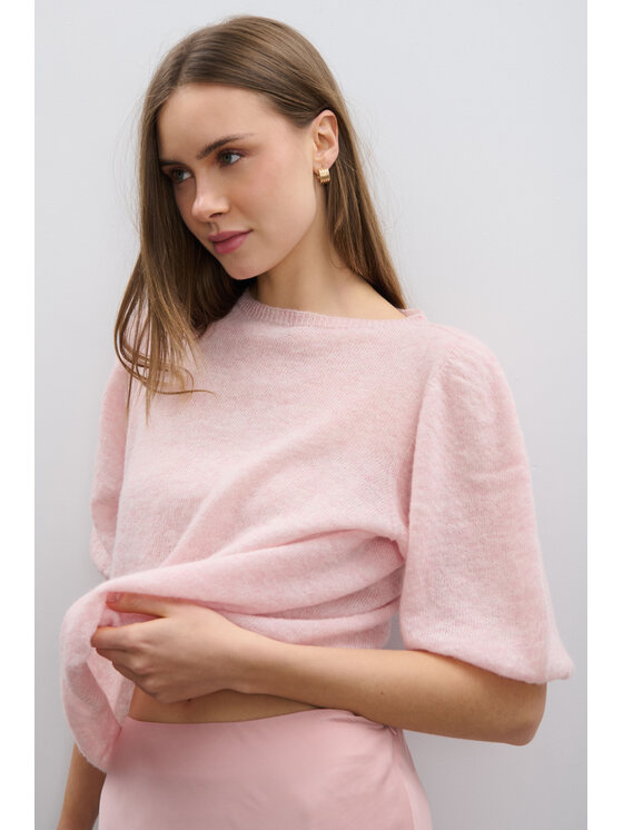 Fobya Fobya Sweter F1997 Różowy Basic Fit