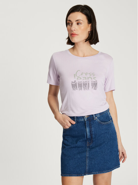 Cross Jeans Cross Jeans T-Shirt 56177-654 Fioletowy