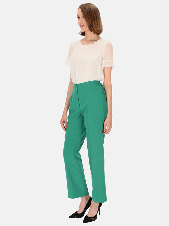 Potis & Verso Potis & Verso Spodnie damskie Gustawa Zielony Slim Fit