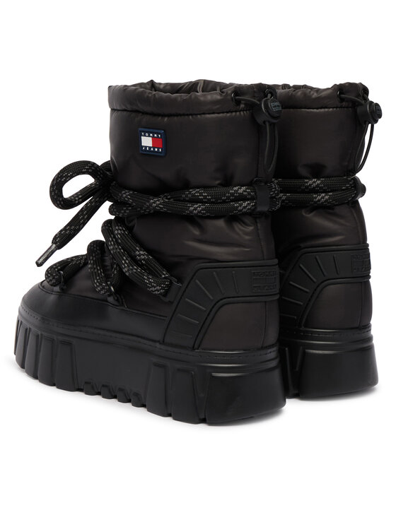 Tommy Jeans Tommy Jeans Μπότες Χιονιού Tjw Platform Nylon Snowboot Wl EN0EN03163 Μαύρο