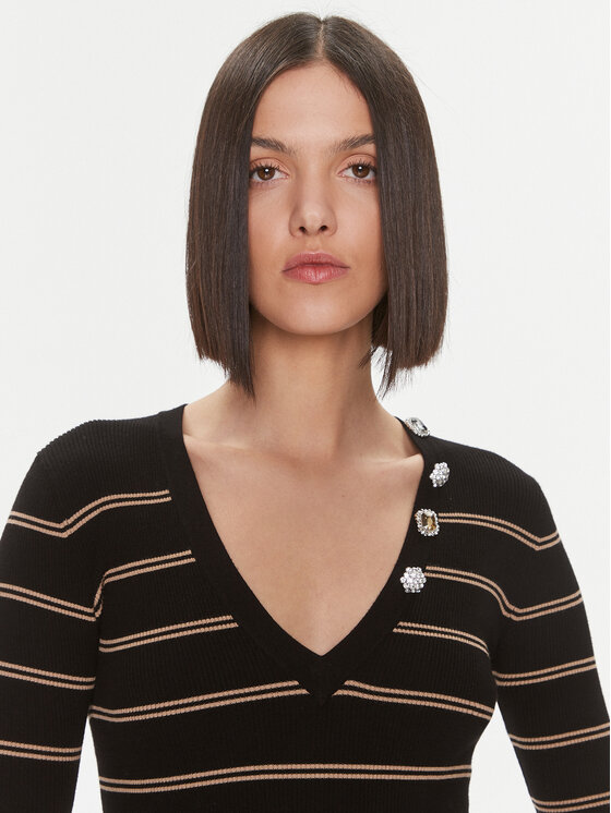 Liu Jo Liu Jo Kootud kleit MF3003 MS99E Must Slim Fit
