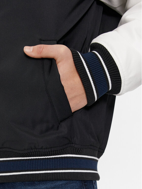 Tommy Jeans Tommy Jeans Geacă bomber Letterman DM0DM17880 Negru Regular Fit