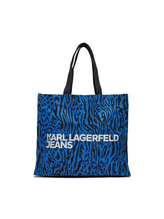 Geantă Karl Lagerfeld Jeans 240J3901 Blue Animal Print