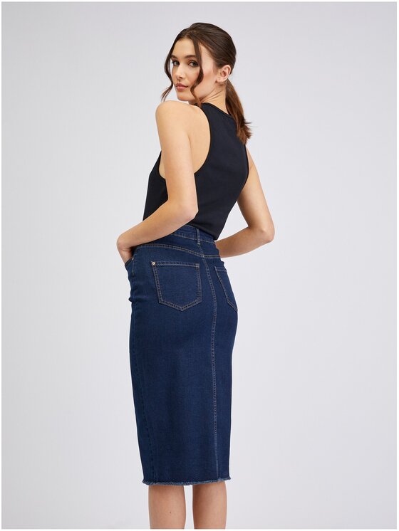 Orsay Orsay Spódnica jeansowa 710319550000__40 Granatowy Regular Fit
