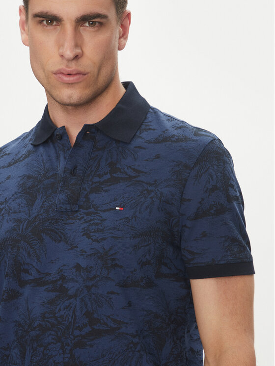 Tommy Hilfiger Tommy Hilfiger Polo MW0MW38475 Granatowy Regular Fit