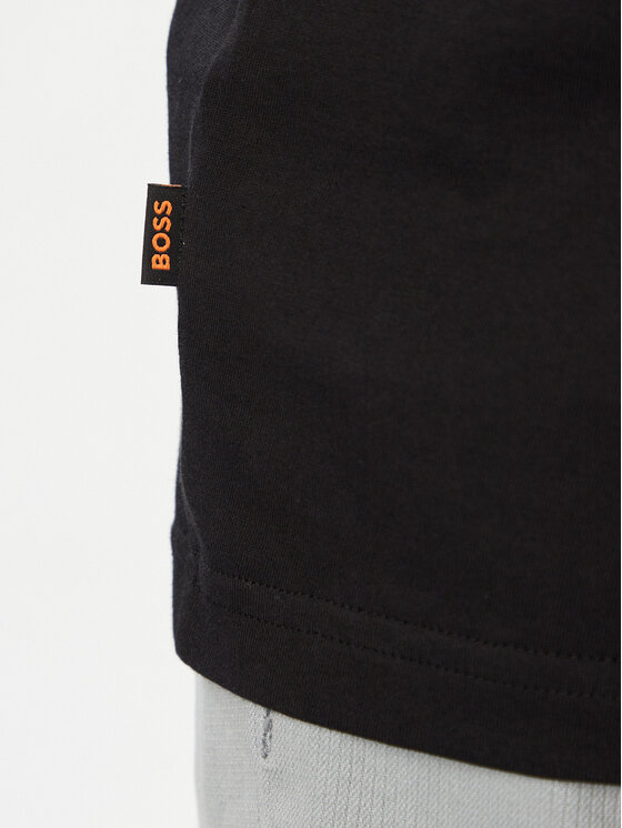BOSS Тишърт Logo Tape2 50574200 Черен Regular Fit