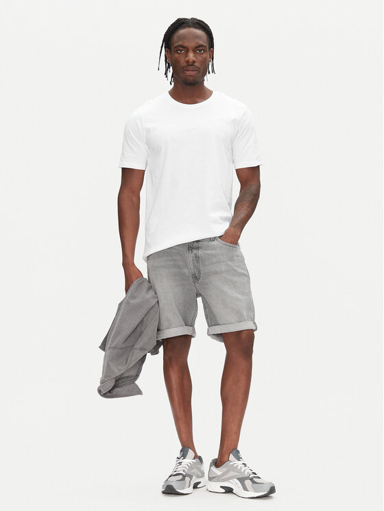 Lee Lee Pantaloni scurți de blugi Rider 112363904 Gri Slim Fit