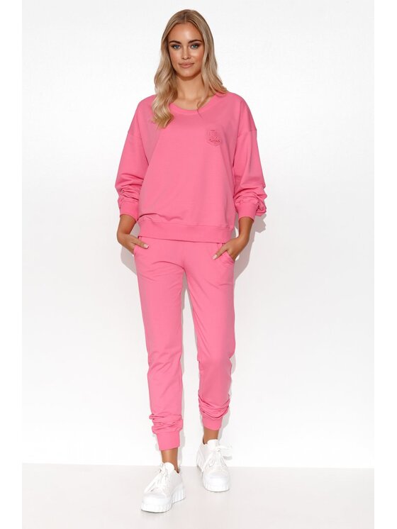 Makadamia Makadamia Dres M787 Różowy Comfortable Fit