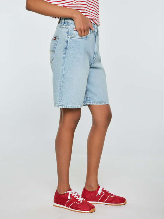 BIG STAR BIG STAR Bermudy SELENE Niebieski Loose Fit