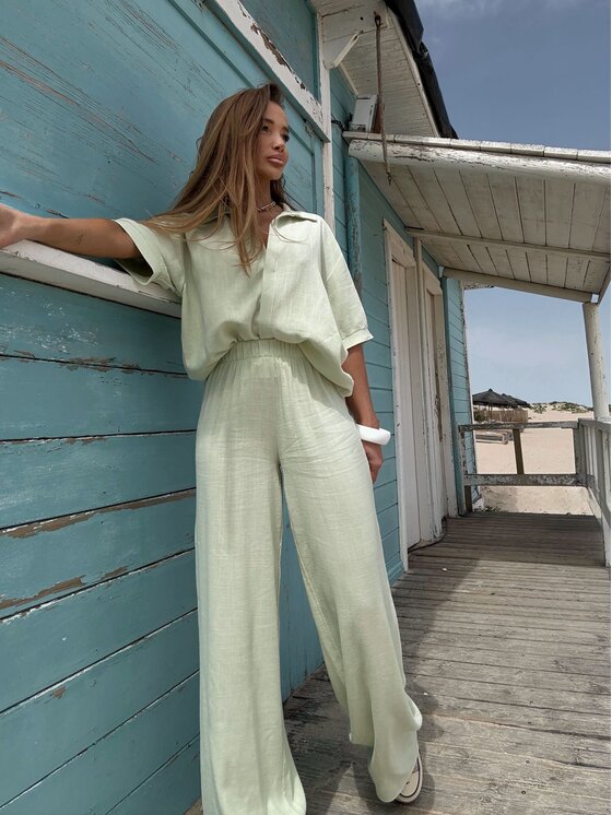 Agatha Studio Agatha Studio Komplet bluzka i spodnie A26SS-KA-K16 Zielony Regular Fit