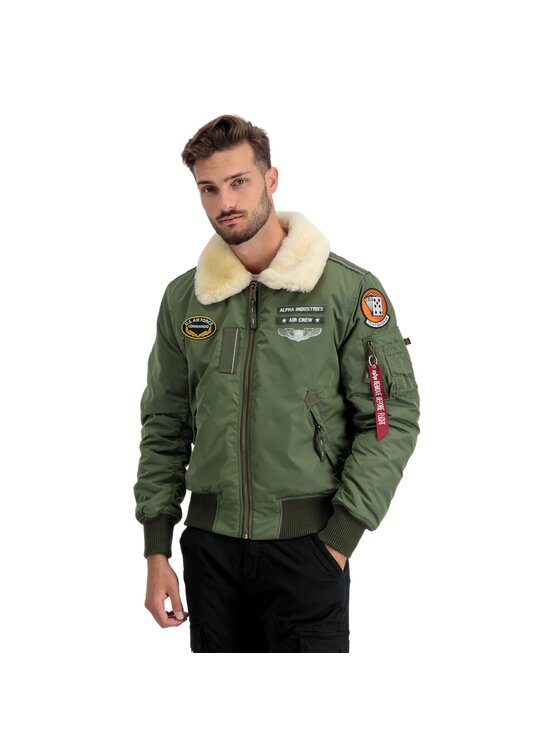 Alpha Industries Alpha Industries Kurtka bomber AI.198113-01-L Zielony Slim Fit