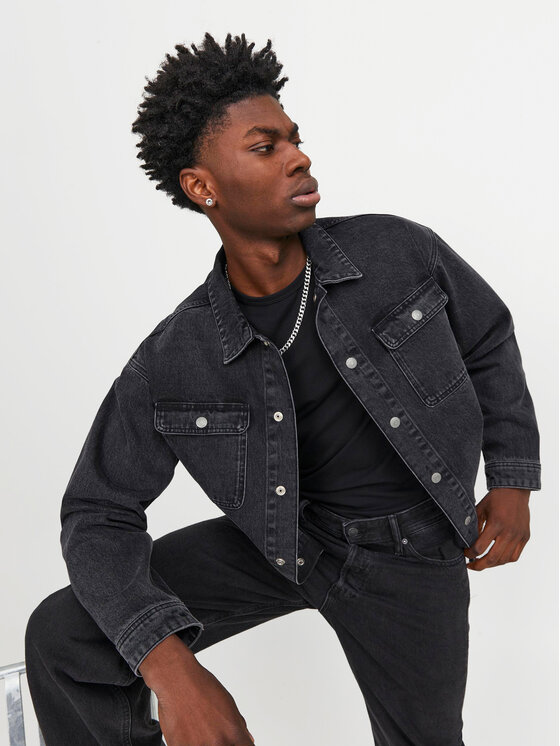 Jack & Jones Jack & Jones Jeans jakna Chase 12250089 Črna Loose Fit