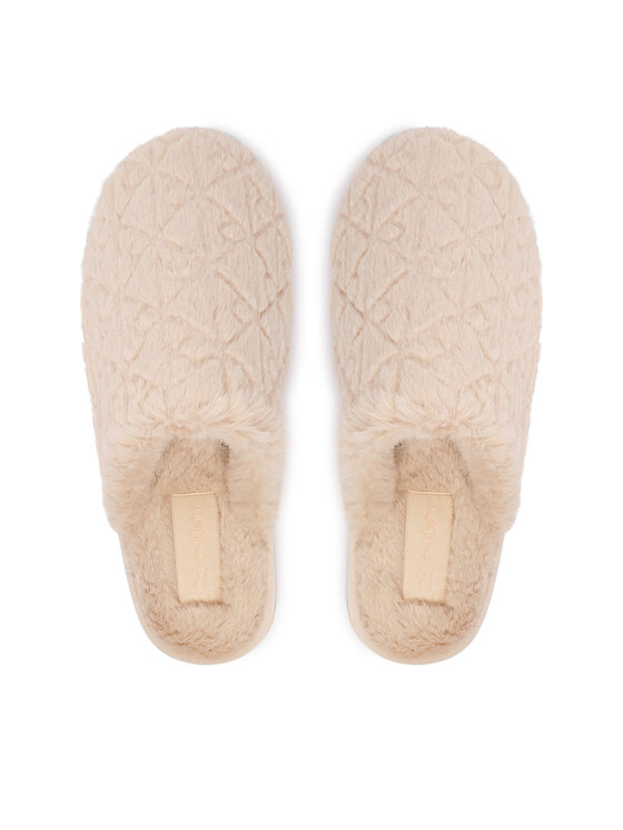 Calvin Klein Calvin Klein Bačkory Home Slipper Fur Aop HW0HW03218 Béžová