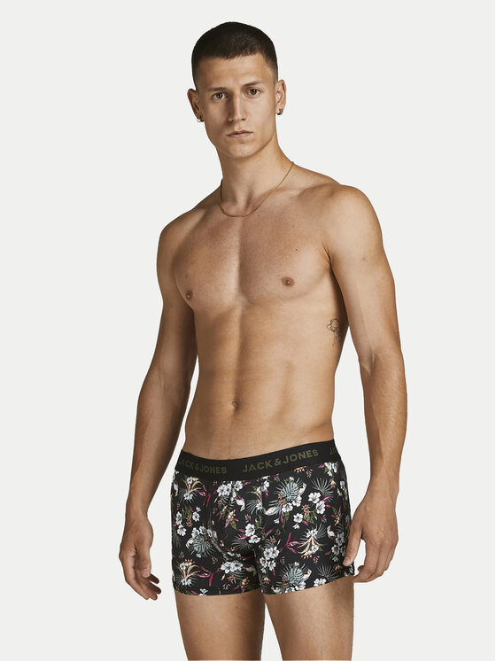 Jack&Jones Jack&Jones Σετ μποξεράκια 3 τμχ Flower 12194284 Μαύρο