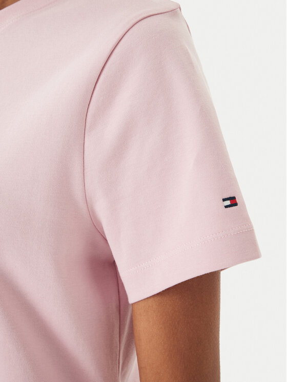 Tommy Hilfiger Tommy Hilfiger T-Shirt Logo Interlock WW0WW48707 Różowy jasny Regular Fit