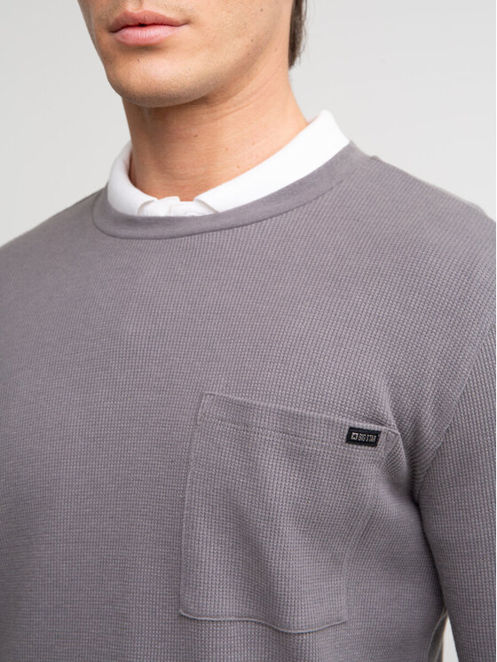 BIG STAR BIG STAR Longsleeve DEMIR_903_180 Szary Basic Fit