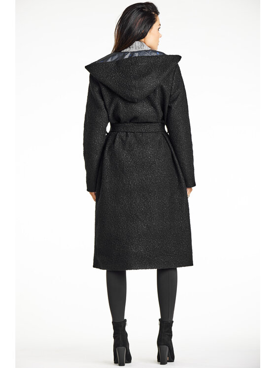 Awama Awama Płaszcz A680 Czarny Basic Fit