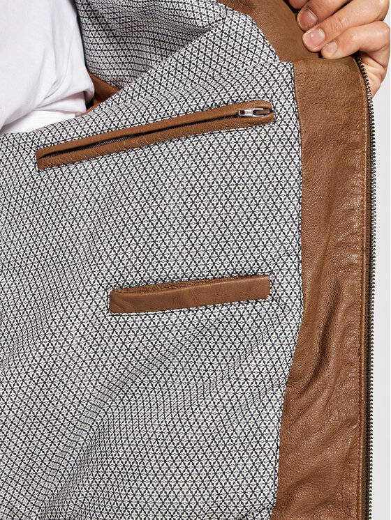 Serge Pariente Serge Pariente Giacca di pelle Dany Marrone Regular Fit