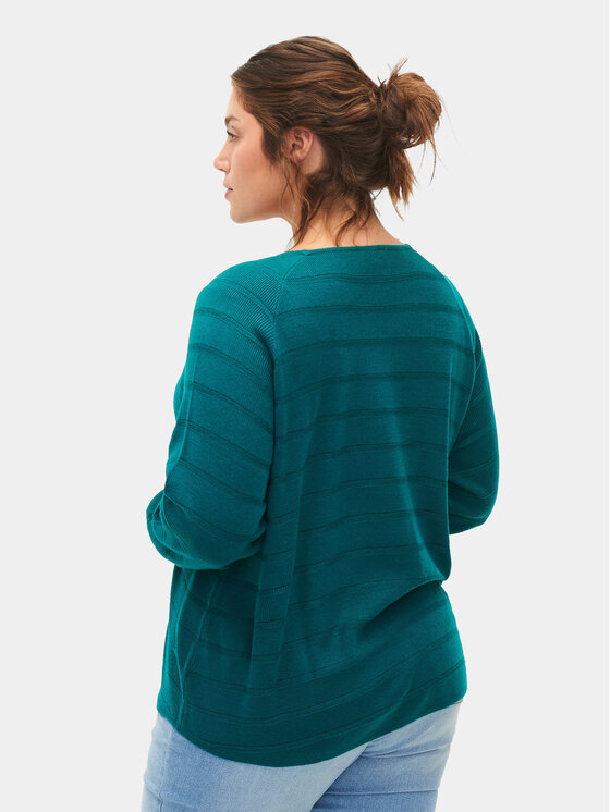 Zizzi Zizzi Πουλόβερ M61198A Πράσινο Regular Fit