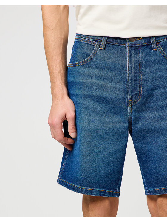 Wrangler Wrangler Szorty jeansowe FRONTIER SHORT Niebieski Regular Fit